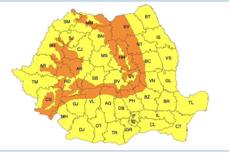 Furtuna PIA ajunge în România. Toată țara intră sub Cod Galben și Cod Portocaliu de ninsoare și vânt puternic, înainte de Crăciun